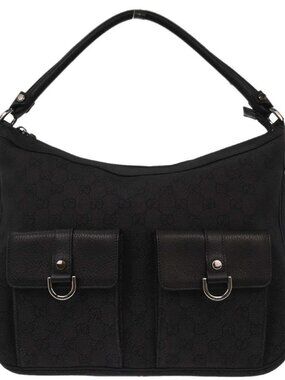 Gucci Dark Gray Black GG Handbag 293581 204990 196528